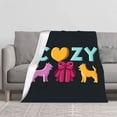 thumbnail image 2 of Cozy Flannel Blanket with Heart Design - Soft Warm Durable Throw for Sofa Travel Bed & Chair - Perfect for Pet Lovers, 2 of 7