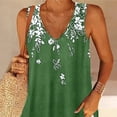 thumbnail image 2 of Camiseta sin mangas con cuello en V sin mangas para mujer Camiseta sin mangas estampada cómoda y holgada con estampado de flores, 2 of 5