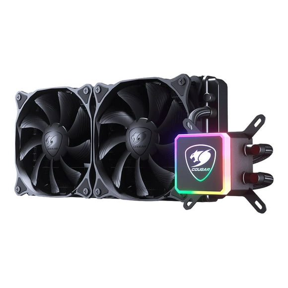 COUGAR AQUA 280 - Système de Refroidissement Liquide par Processeur - Taille du Radiateur : 280 mm - (pour : LGA775, LGA1156, AM2, AM2+, LGA1366, AM3, LGA1155, AM3+, LGA2011, FM1, FM2, LGA1150, LGA1151, AM4, LGA2066, LGA1200) - 140 mm