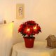 thumbnail image 4 of Tabletop Poinsettia Tree Light Christmas Plant With Lights Poinsettia Flowers Artificial Lighted For Holiday Party Centerpiece Table Decor Christmas, 4 of 5