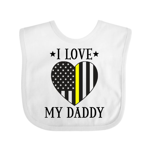Inktastic Dispatcher Daddy Gold Line Emergency Boys or Girls Baby Bib