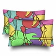thumbnail image 1 of YUSDECOR Housse de Coussin Géométrique Musicale Colorée 20x30 Pouces, Ensemble de 2, 1 of 2