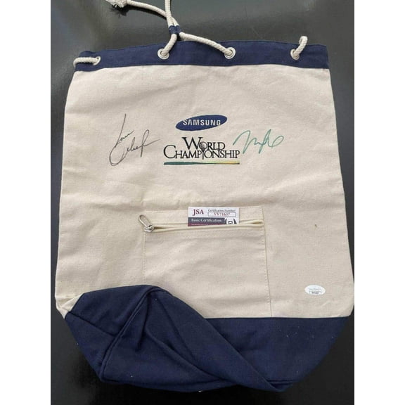 Collectible Lorena Ochoa and Michelle Wie autographed LPGA Samsung World Championship golf bag JSA