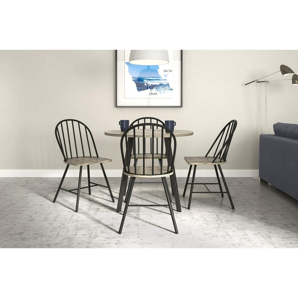 Novogratz Leo Round Dining Table & 4 Dining Chairs Set