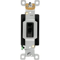 GE Grounding Single Pole Toggle Switch, Heavy Duty, 20A, Black