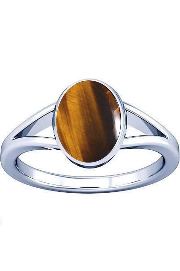 10.25-10.50 Carat Tiger's eye Chitti Gemstone Silver Ring For Men & Women
