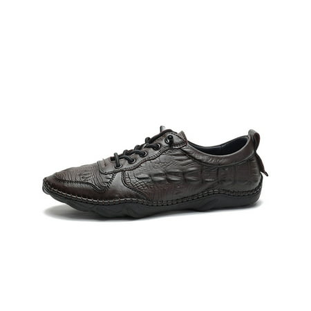 

Kesitin Mens Oxfords Business Dress Shoes Formal Leather Shoe Non Slip Hand Stitching Flats Wedding Lace Up Brown 8.5