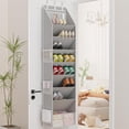 thumbnail image 3 of Over the Door Shoe Organizer, Hanging Closet Shoe Storage with Large Deep Pockets, 8-layer shoe shelf, Fits 16–24 Pairs of Sneakers, Sandals, High heel, Boots, Gray, 3 of 8