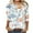 White, variant on Darzheoy Womens Graphic Loose Round Neck Tops Blouses Mid-Length 3/4 Sleeve Fall Winter Blouse Shirt