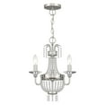 thumbnail image 4 of 51843-91 Livex Lighting Valentina - 3 Light Convertible Mini Chandelier in French Country Style - 15 Inches wide by 19.25 Inches high-Brushed Nickel, 4 of 13