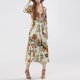 thumbnail image 5 of Mujeres Floral V Zambullirse Maxi para proteger Vacaciones Verano Beige, 5 of 9