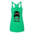 thumbnail image 3 of Wild Bobby, Mom Life Messy Hair Bun | Tie Dye Leopard Print Bandana | Funny Mother's Day Mother's Day Tri-Blend Racerback Sleeveless Top, Envy, S, 3 of 5