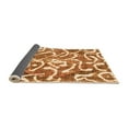 thumbnail image 2 of Ahgly Company Indoor Round Abstract Orange Modern Area Rugs, 4' Round, 2 of 4