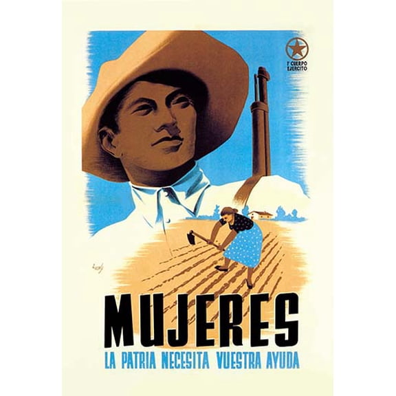 Mujeres La Patria Necesita Vuestra Ayuda Museum quality giclee print canvas wrap(20" x 30")