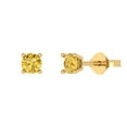 thumbnail image 2 of 0.2 Ct Round Cut Studs Yellow Natural Citrine 14K Yellow Solid Solid Gold Everyday Dainty Earrings Push Back, 2 of 7