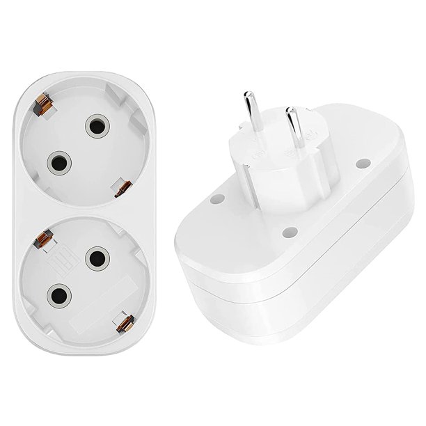 Double plug, 4000W double plug for socket, 2 in 1 socket adapter