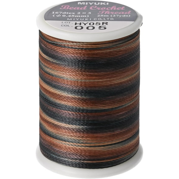 Miyuki Beading Crochet Thread – Pebble Stone Color, Size #8 (0.45 mm), 25 Meters (27 Yards), Approx. 167dtex 2 x 3