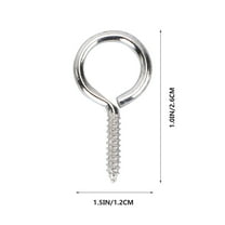 MLINS 36 Pcs Sheep Eye Socket Hook Self-tapping Small Eyelet Screws Hooks Silver