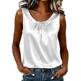 thumbnail image 2 of Gamivast Womens Sleeveless Satin Blouses Elegant Silky Camisoles Casual Summer Tank Tops Dressy Flowy Shirts Basic Layering Work Office Daily Outfits Relaxed Fit White S, 2 of 5