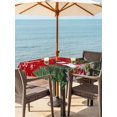 thumbnail image 2 of Outdoor Tablecloth with Umbrella Hole and Zipper, Red Christmas Square Table Cloth 60x60 Inch Waterproof Tablecloth, Snowman Xmas Tree Gifts Snowflake Winter Picnic Table Cover for Patio Camping, 2 of 7