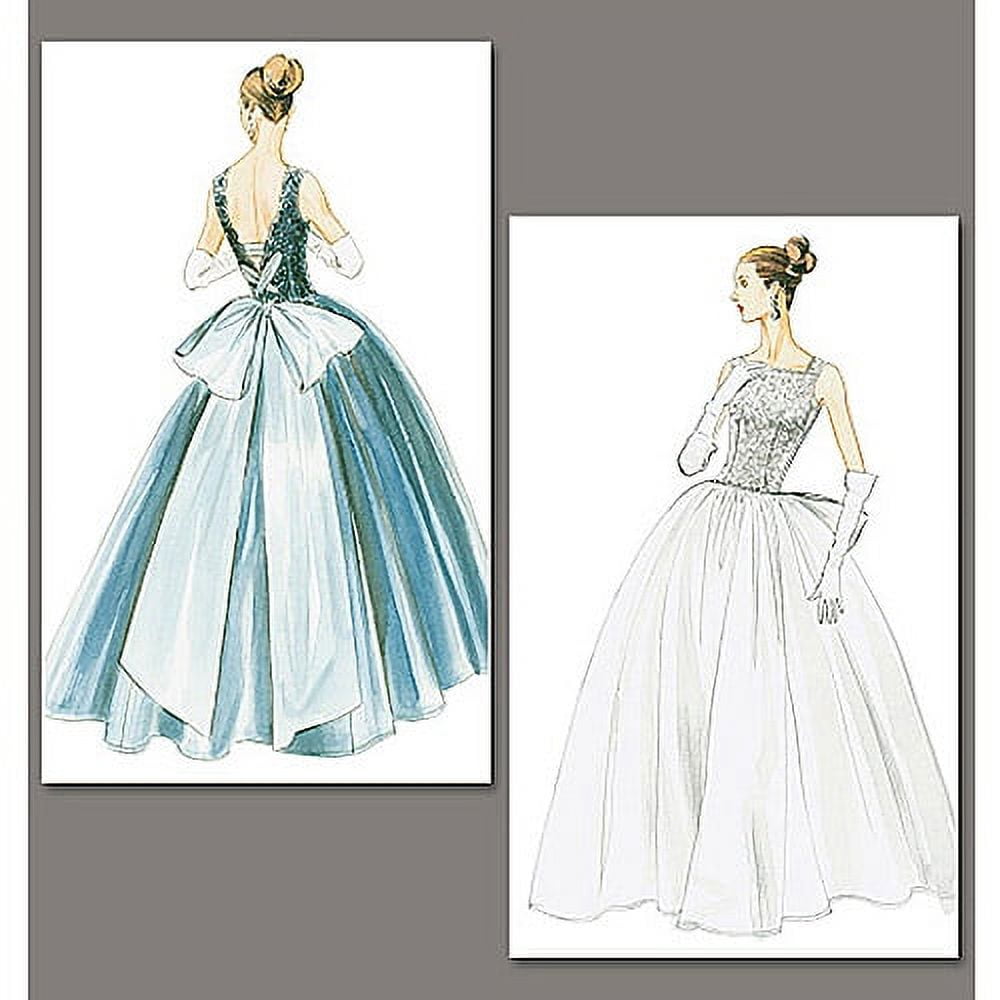 Vogue Ladies Sewing Pattern 8729 Vintage Style Evening \u0026 Wedding Dress -  Walmart Business Supplies, image size:1000x1000