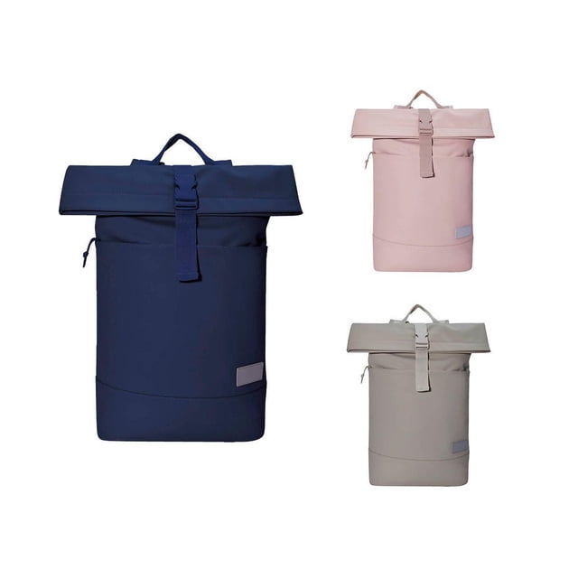 Paquete 4 piezas Mochila con solapa ajustable para laptop gris 38 x 49 x 12