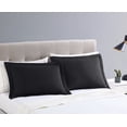 thumbnail image 2 of Mainstays Standard Microfiber Pillow Shams, Black, 2 Pack, 2 of 6