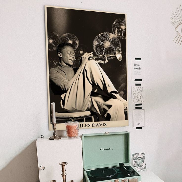 Music Poster- Miles Davis Poster - Jazz Art Vintage Style - Size