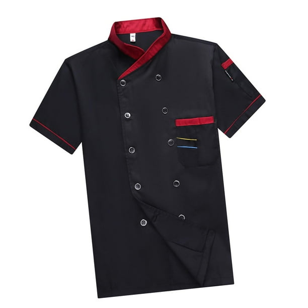 Unisex Chef Uniform Jacket Waiter Waitress Short Sleeve Breathable Coat  Shirt Comfortable Workwear Chef Clothes for Hotel, 