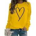 thumbnail image 2 of Clearance! Yajing Oversized Sweatshirt for Women Sweatshirt for Women Valentine's Day Crewneck Pullover Shirts Heart Sweatshirts Graphic Lover Gift Mother’S Day Xl Yellow, 2 of 4