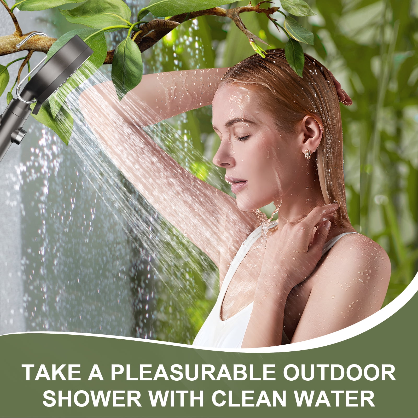 SUNOYAR Portable Camping Shower, 5200mAh Rechargeable Portable Shower Pump with Dry-Run Prevention & 6 Modes for Camping, Hiking, Travel, Beach, Washing, Pet Bath