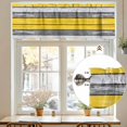 thumbnail image 7 of Coastal Style Valances for Windows, 60 x 18in, Retro Gray Yellow Stripes Wood Grain Rod Pocket Kitchen Valance Curtain Light Filtering Window Treatments for Living Room Bedroom, 1 Panel, 7 of 7