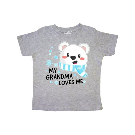 

Inktastic My Grandma Loves me- polar bear Gift Toddler Boy or Toddler Girl T-Shirt
