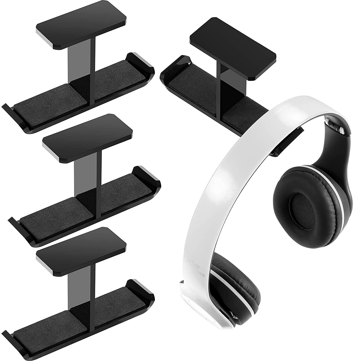 4 Pieces Headphone Mount Headphone Hanger Hook Headphone Under Desk