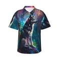 thumbnail image 1 of Fotbe Colorful Plant Wolf Camisa Hawaiana para Hombre Unisex – Camisa Casual de Verano con Botones de Manga Corta de Algodón y Lino,Medium, 1 of 7