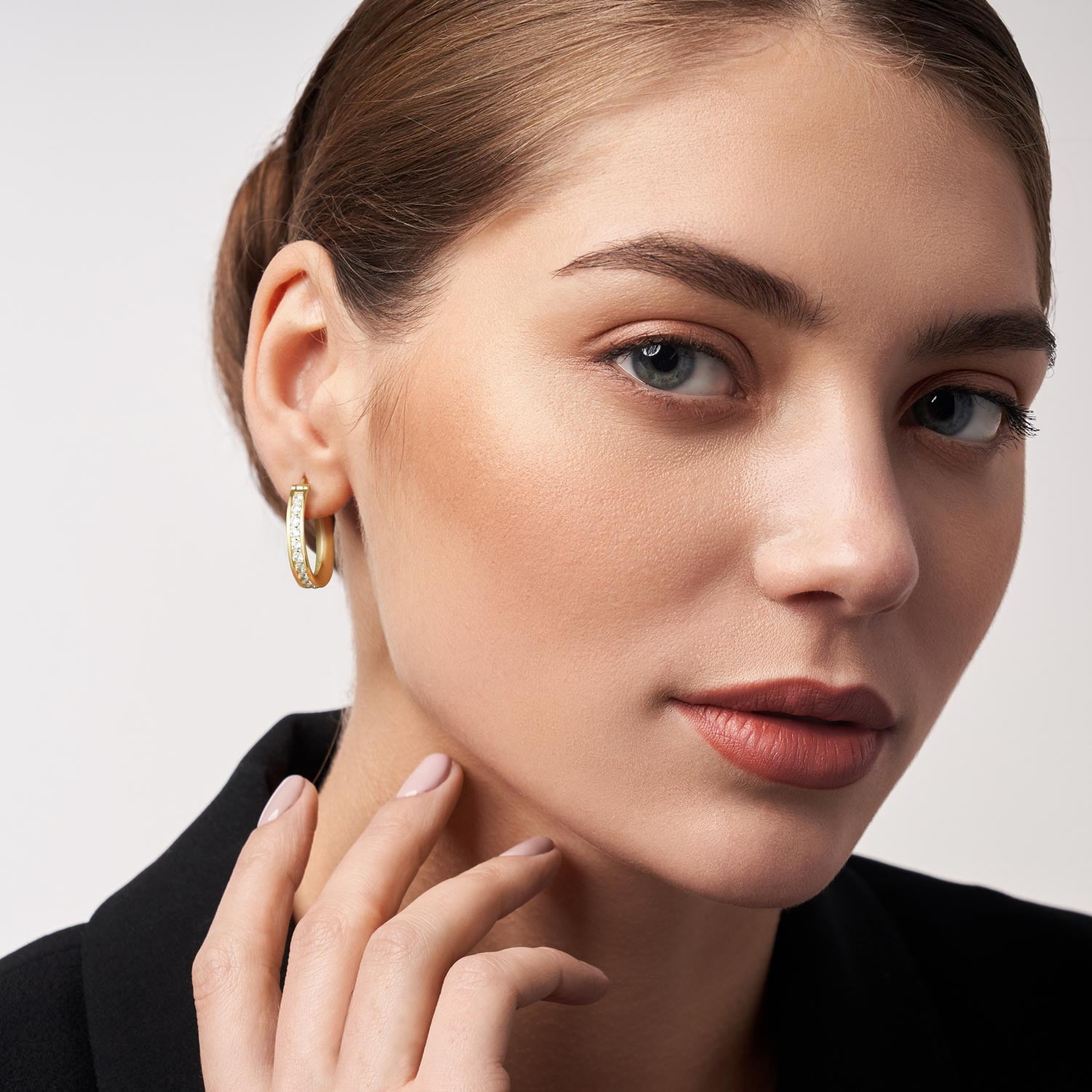 14K Gold Hoop Earrings for Women 20mm  14k CZ Gold Hoop Earrings Dainty Lightweight 14k Hoops Hypoallergenic Cubic Zirconia Gold Earrings for Women