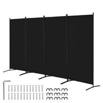KFFKFF Space Separator, Quadruple Panel Divider, Foldable Privacy Barrier and Detachable Space Segregator for Room Division, Independent Space Dividers for Workspace, Sleeping Area, Study, Ebony