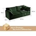 thumbnail image 2 of Deep Seat Sectional Sofa,Comfy Cloud Couch Loveseat, Modern Chenille Love Seat Upholstered Modular Couch Sleeper for Living Room,Apartment,Studio,Office,Green, 2 of 7