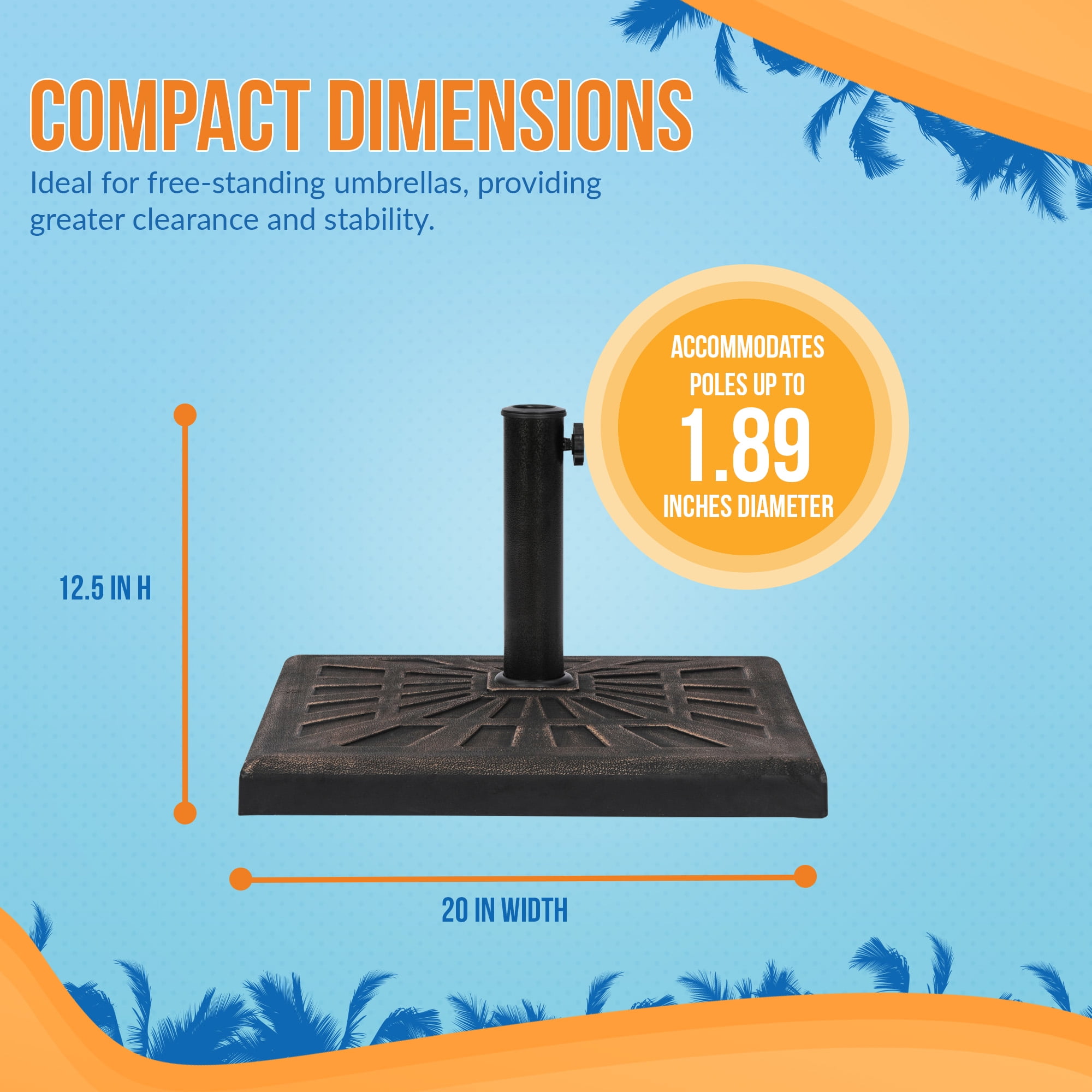 Island Umbrella 42-lb Bronze All-Weather Outdoor Square Resin Umbrella Base