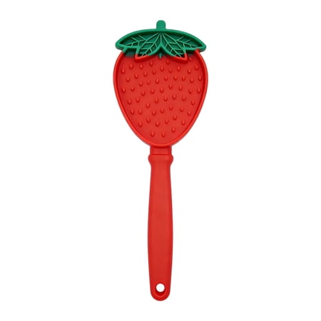 LLDYYDS Strawberry Dog Lick Stick - Handheld Dog Licking Toy for Anxiety Relief Food-Grade Silicone Dog Interactive Toy for Training 29.6X8.2CM