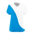 thumbnail image 5 of Fengqque Womens Plus Size Summer T Shirts Womens Oversized Tshirts V Neck Short Sleeve Color Blocking Tops Summer Casual Loose Fit Tunic Tee Shirt Women's Tops Blue XXXL(XXXL), 5 of 5