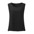thumbnail image 3 of Women's Linen Tank Tops Loose Fitting Flowy Summer Shirts Solid Color Sleeveless Leisure Blouse Tee, 3 of 6