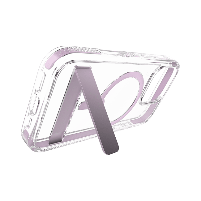 Zagg Piccadilly Snap Case with Kickstand and MagSafe for iPhone 16 Pro, Clear Light Pink
