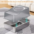 thumbnail image 3 of Cat Litter Box, Top Entry Enclosed Stainless Steel Cat Toilet, Cat Litter Box With Lid, Large Enclosed Cat Litter Box With Scoop And Mat, Non-Sticky, 3 of 9