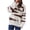 Brown, variant on IROINNID Womens Sweater Round Neckline Pullover Sweater Stripes Loose Mid-Length Long Sleeve Irregular Sweater Top