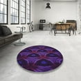 thumbnail image 4 of Ahgly Company Machine Washable Indoor Square Transitional Dark Purple Area Rugs, 6' Square, 4 of 7