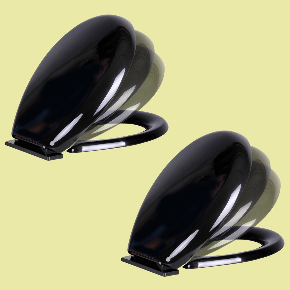 Renovator's Supply Black Round Slow Close No Slam Plastic Toilet Seat Set of 2