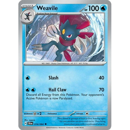 Pokemon Shrouded Fable Uncommon Weavile #14