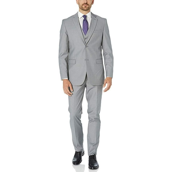 Adam Baker Men's Classic Fit 3-Piece Jacket, Vets, Trousers Vested Suit Set - Many Sizes & Colors Available