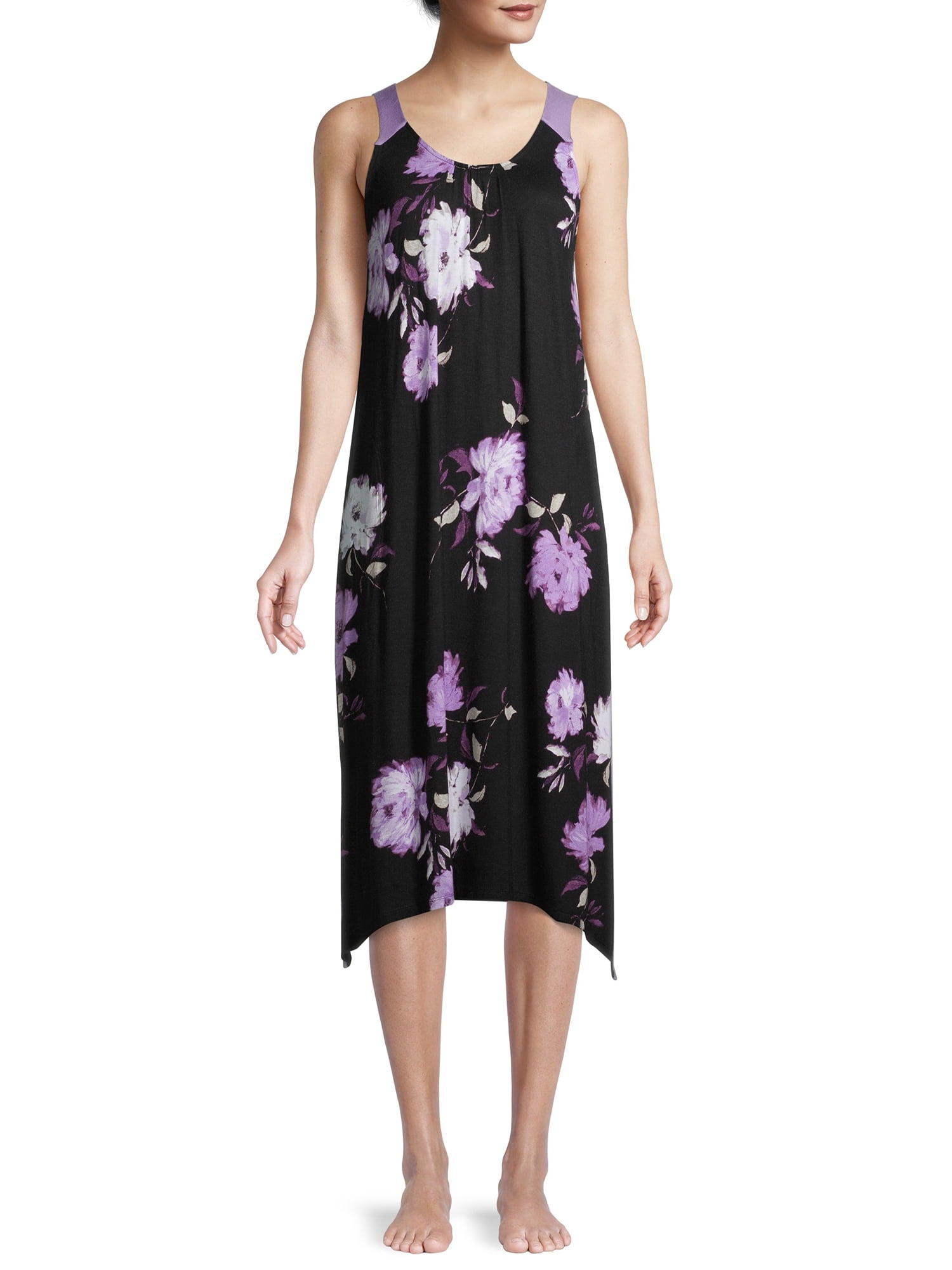 Layla Women's and Women's Plus Knit Midi Chemise Nightgown